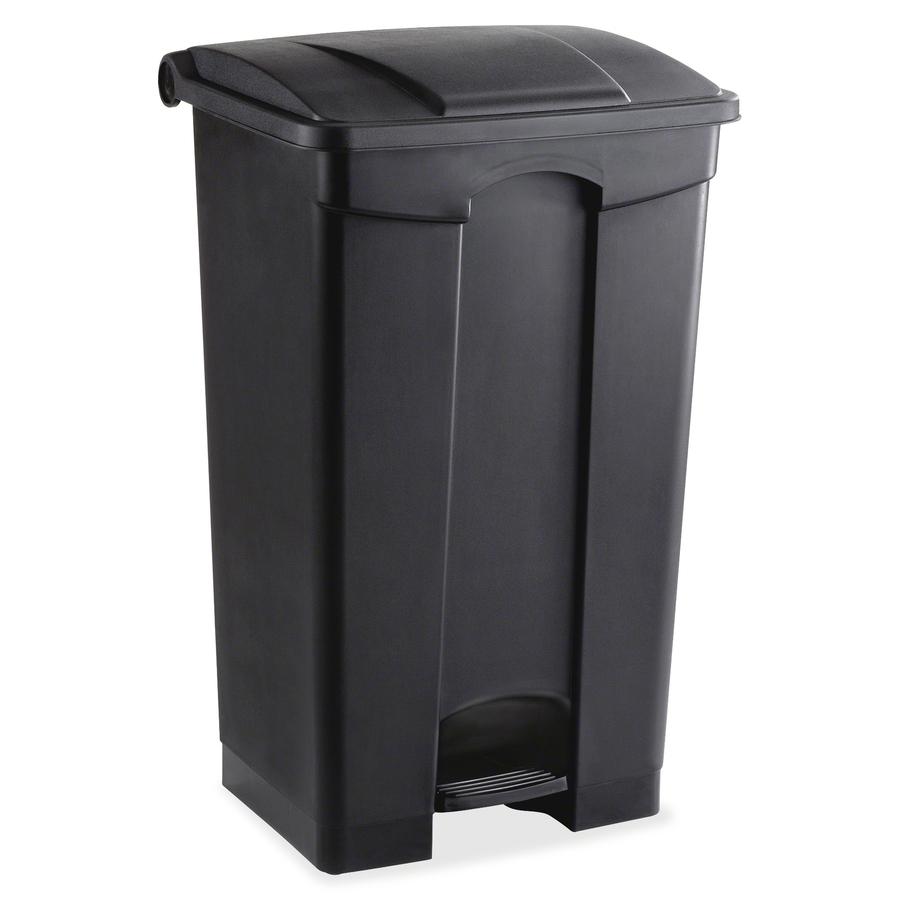 Safco Plastic Step-on Waste Receptacle - 23 gal Capacity - Rectangular - 32.3" Height x 19.8" Width x 16.3" Depth - Plastic - Black - 1 Each. Picture 5