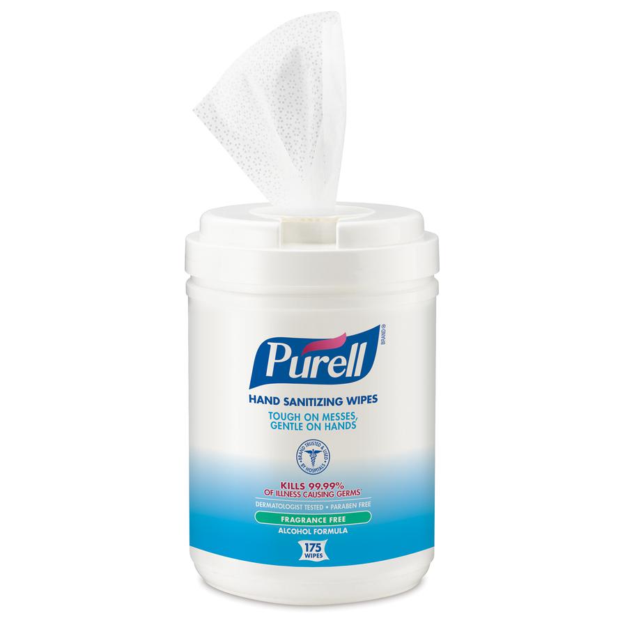 PURELL&reg; Alcohol Hand Sanitizing Wipes - 6" x 7" - White - 175 Per Canister - 1 Each. Picture 4
