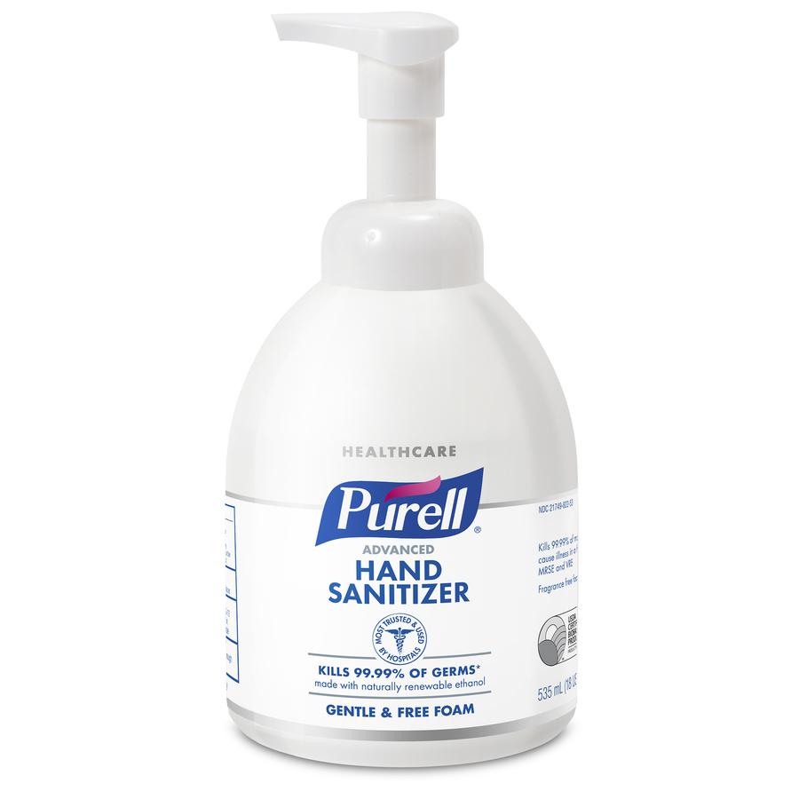 PURELL&reg; Hand Sanitizer Foam - Fragrance-free Scent - 18.1 fl oz (535 mL) - Pump Bottle Dispenser - Kill Germs - Hand, Skin - Clear - Non-aerosol, Anti-septic - 1 Each. Picture 4
