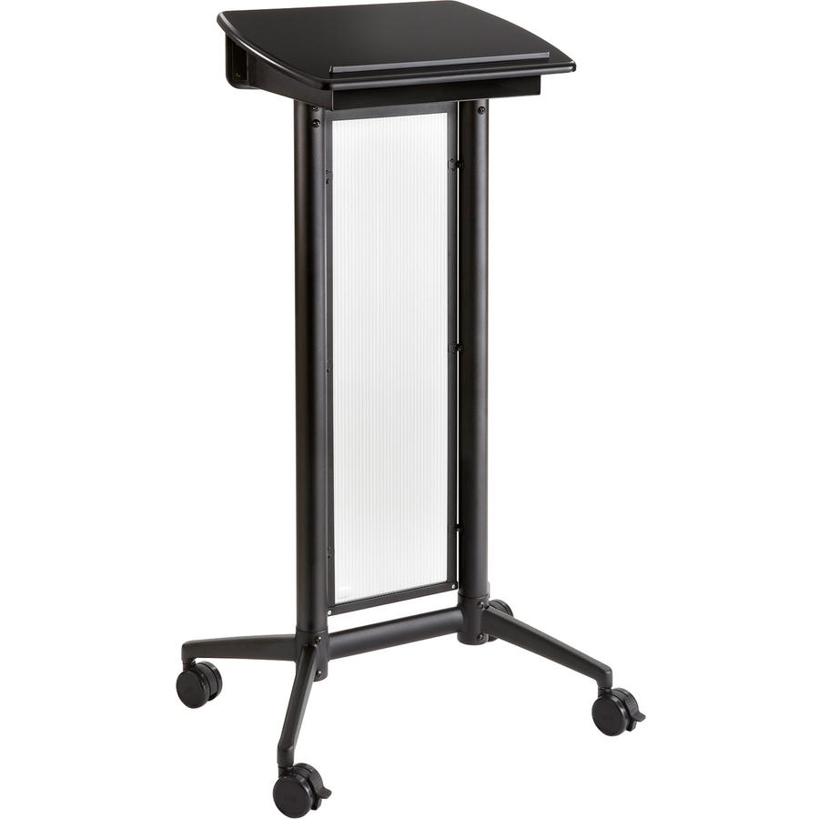 Safco Impromptu Lectern - Rectangle Top - 46.50" Height x 26.50" Width x 18.75" Depth - Assembly Required - Black, Powder Coated. Picture 2