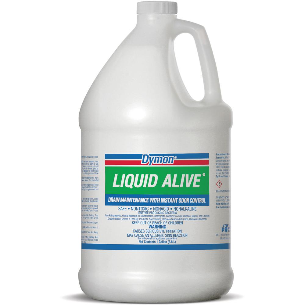 Dymon LIQUID ALIVE Enzyme Producing Bacteria - 128 fl oz (4 quart)Bottle - 1 Each - Non-toxic, Non Alkaline, Chlorine-free, Salmonella-free - White. Picture 2