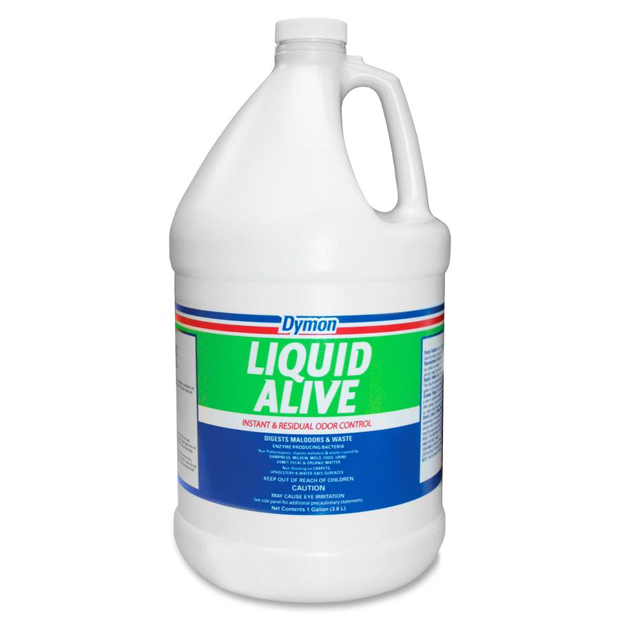 Dymon Liquid Alive Odor Digester - For Multi Surface - 128 fl oz (4 quart) - Natural Scent - 4 / Carton - Non-staining, Non-toxic - White, Green. Picture 2