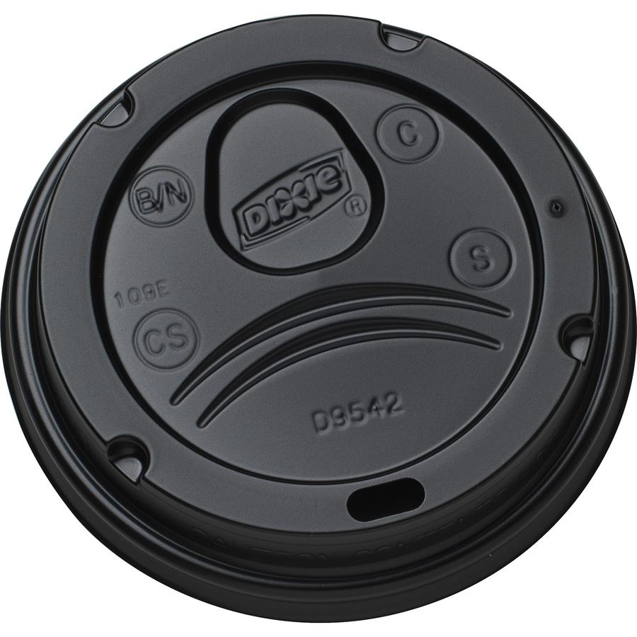 Dixie Hot Cup Lid - Dome - 10 / Carton - 100 Per Pack - Black. Picture 4