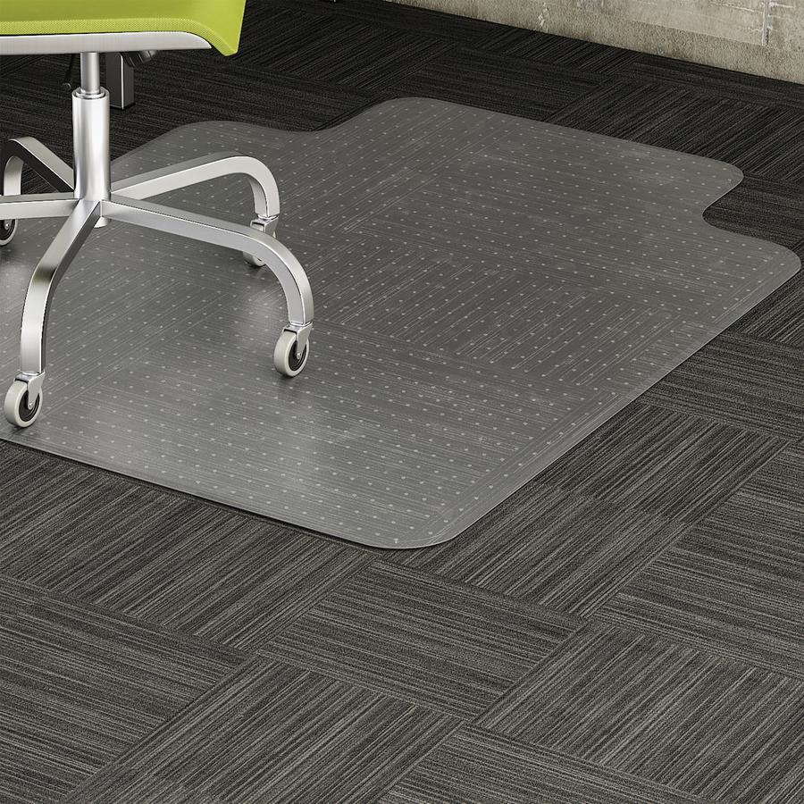 Lorell Standard Lip Low-pile Chairmat - Carpeted Floor - 48" Length x 36" Width x 0.112" Thickness - Lip Size 10" Length x 19" Width - Vinyl - Clear - 1Each. Picture 15