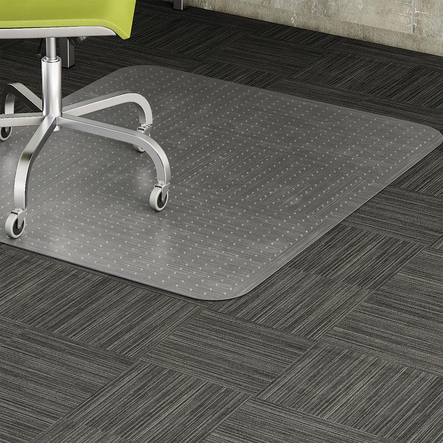 Lorell Low-pile Chairmat - Carpeted Floor - 60" Length x 46" Width x 0.112" Thickness - Rectangular - Vinyl - Clear - 1Each. Picture 15