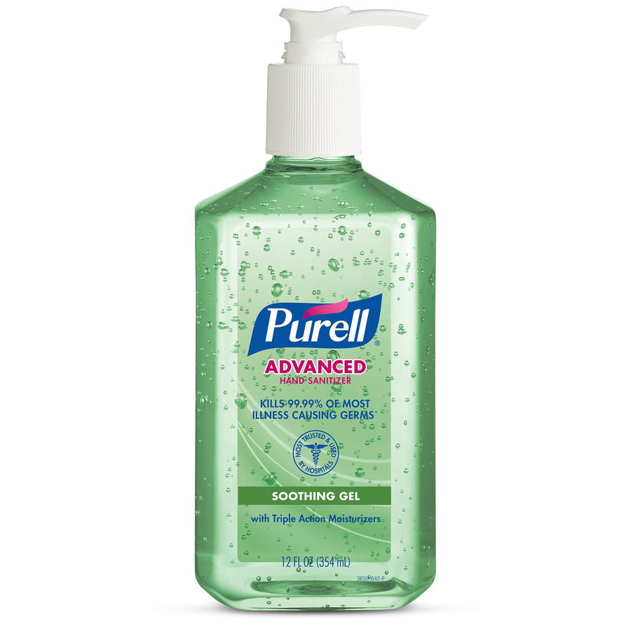 PURELL&reg; Hand Sanitizer Gel - 12 fl oz (354.9 mL) - Pump Bottle Dispenser - Kill Germs - Hand, Skin - Clear - Non-sticky, Residue-free - 1 Each. Picture 4