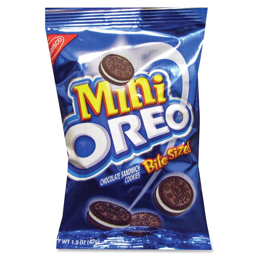 Oreo Nabisco Mini Bite Size Cookie Packet - Vanilla, Chocolate - Packet - 1 Serving Pack - 1.75 oz - 60 / Carton. Picture 3