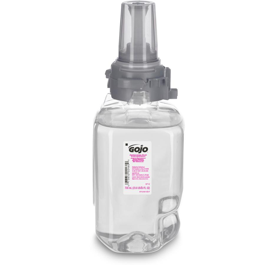 Gojo&reg; ADX-7 Dispenser Antibacterial Hand Soap Refill - Plum Scent - 23.7 fl oz (700 mL) - Pump Bottle Dispenser - Bacteria Remover, Kill Germs - Hand, Skin - Purple - Rich Lather, Bio-based - 1 Ea. Picture 3