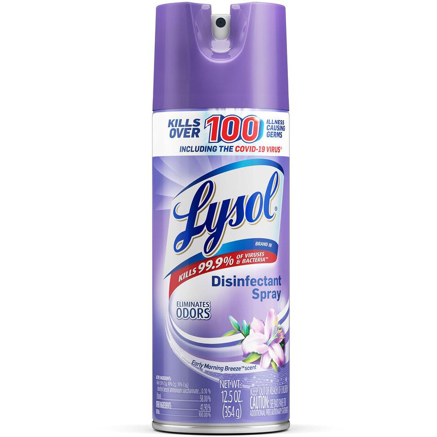 Lysol Breeze Disinfectant Spray - Spray - 12.5 fl oz (0.4 quart) - Early Morning Breeze ScentCan - 1 Each - Clear. Picture 2