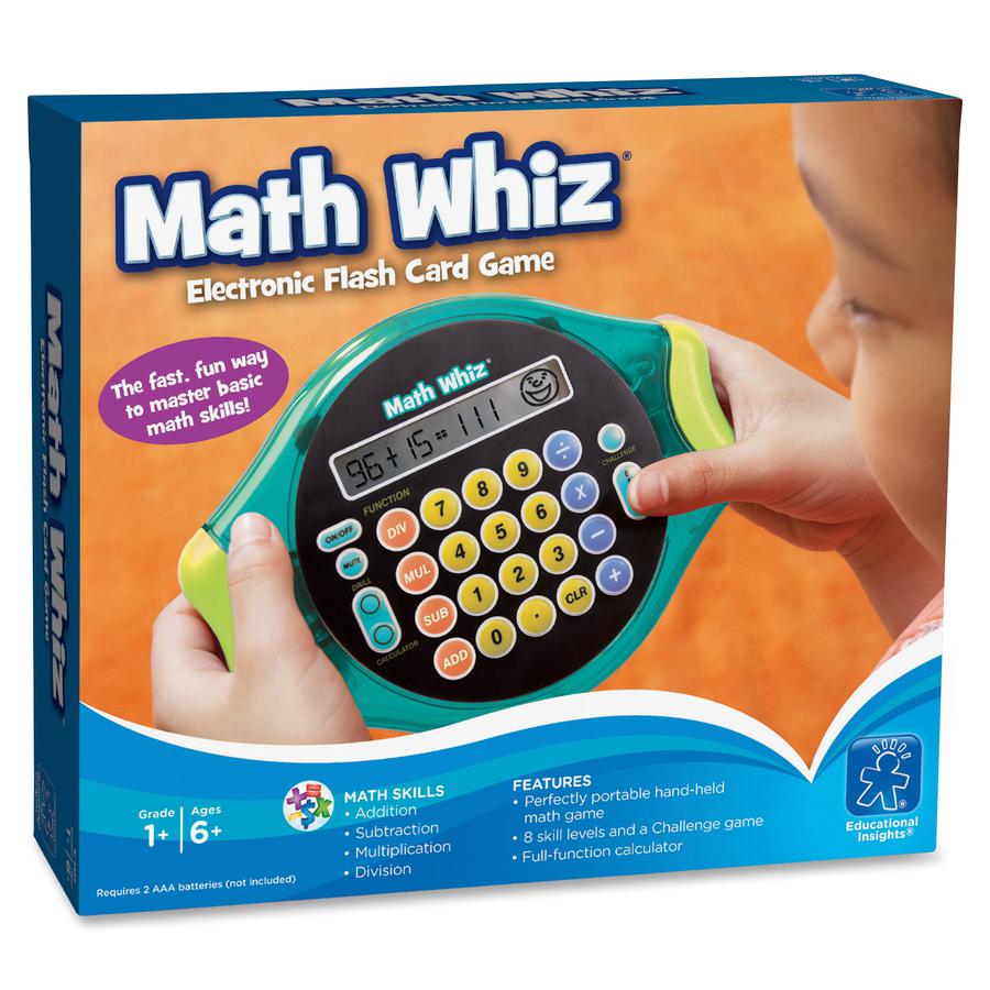 Educational Insights Math Whiz Electronic Flash Card Game - Theme/Subject: Learning - Skill Learning: Sound, Addition, Subtraction, Multiplication, Division, Mathematics - 6-11 Year. Picture 2