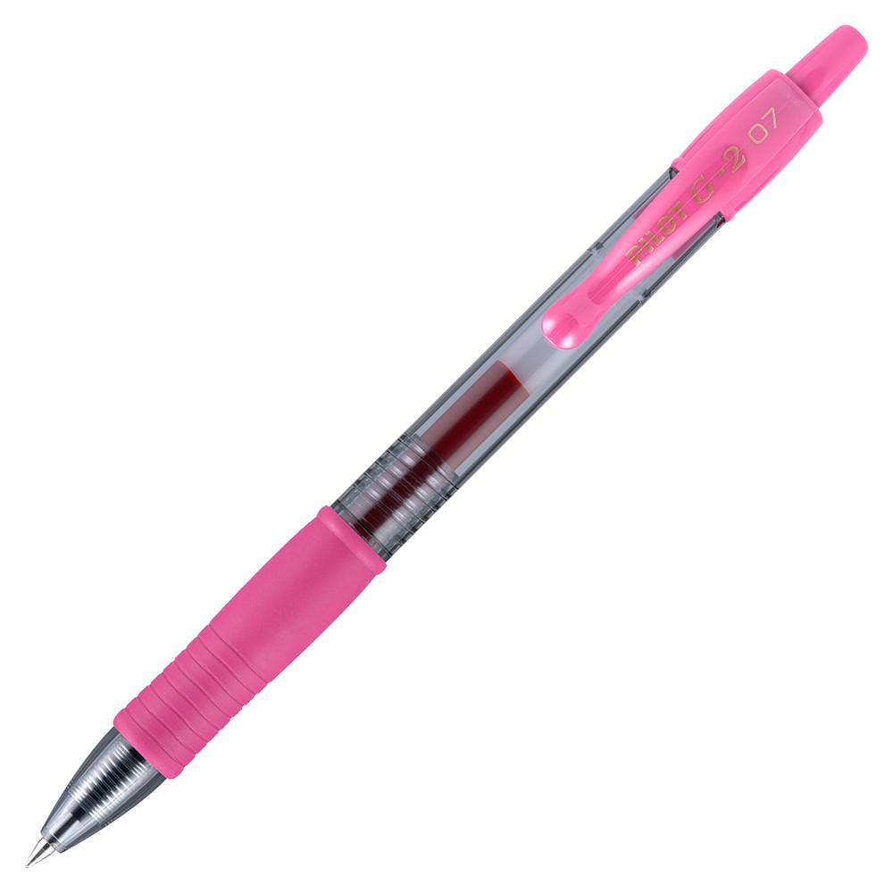 Pilot G2 -7 Retractable Gel Roller Pens - Fine Pen Point - 0.7 mm Pen Point Size - Refillable - Retractable - Pink Gel-based Ink - Translucent Barrel - 1 Dozen. Picture 3
