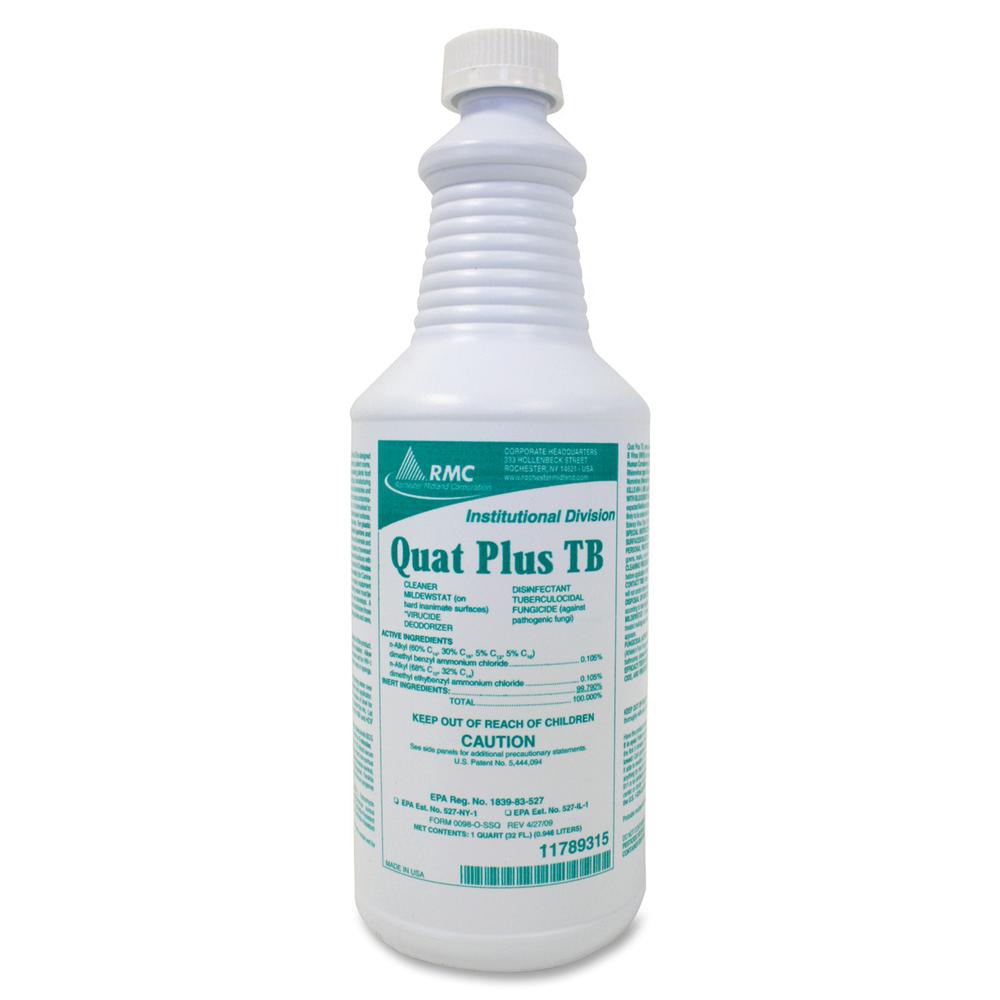 RMC Quat Plus TB Disinfectant - Ready-To-Use - 32 fl oz (1 quart) - Fresh Pine Scent - 1 / Each - Clear. Picture 2