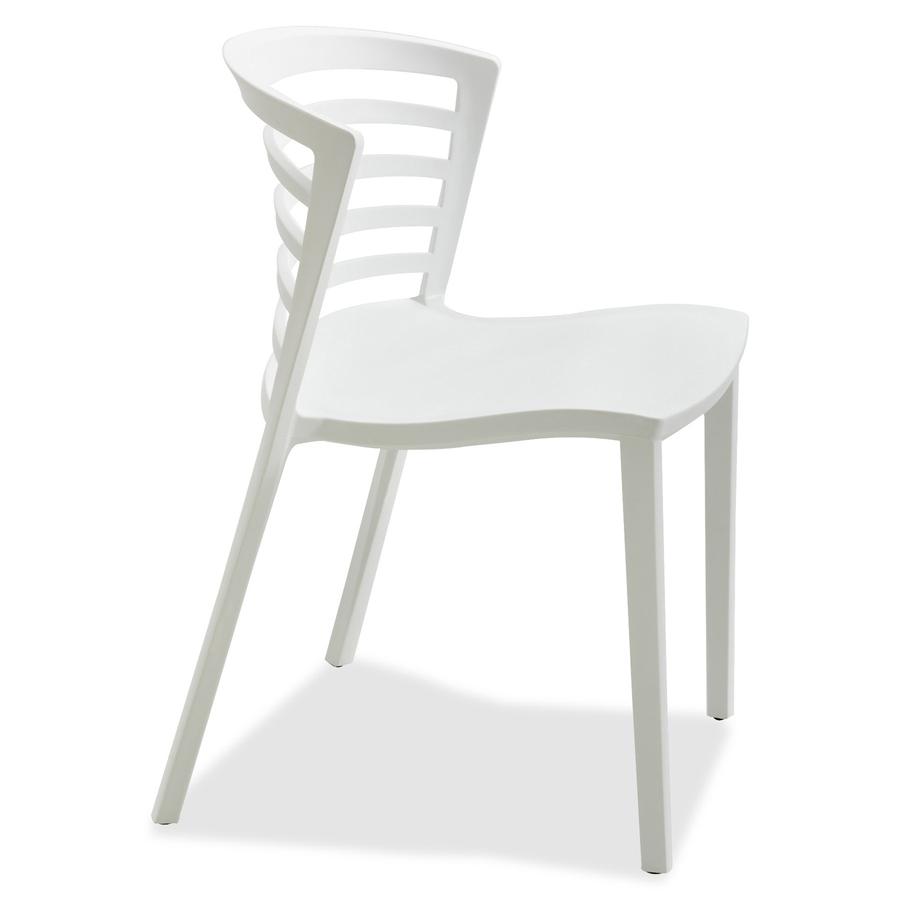 Safco Entourage Stack Chair - Grass (Quantity 4) - White - Steel - 4 / Carton. Picture 6