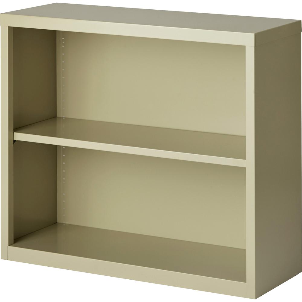 Lorell Fortress Series Bookcase - 34.5" x 13" x 30" - 2 x Shelf(ves) - Putty - Powder Coated - Steel - Recycled. Picture 5