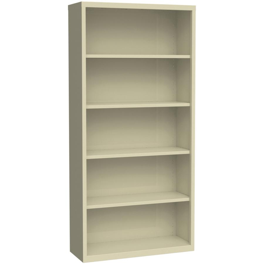Lorell Fortress Series Bookcase - 34.5" x 13" x 72" - 6 x Shelf(ves) - Putty - Powder Coated - Steel - Recycled. Picture 10