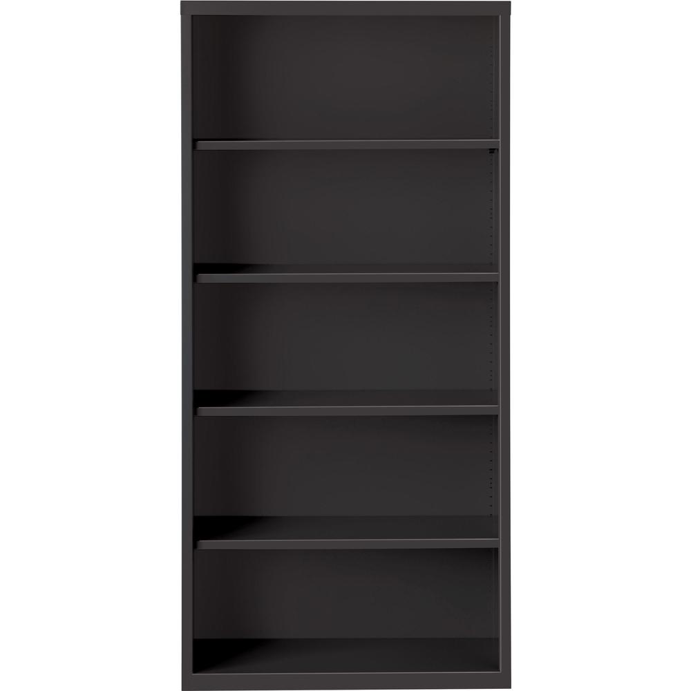 Lorell Fortress Series Bookcase - 34.5" x 13" x 72" - 5 x Shelf(ves) - Black - Powder Coated - Steel - Recycled. Picture 3