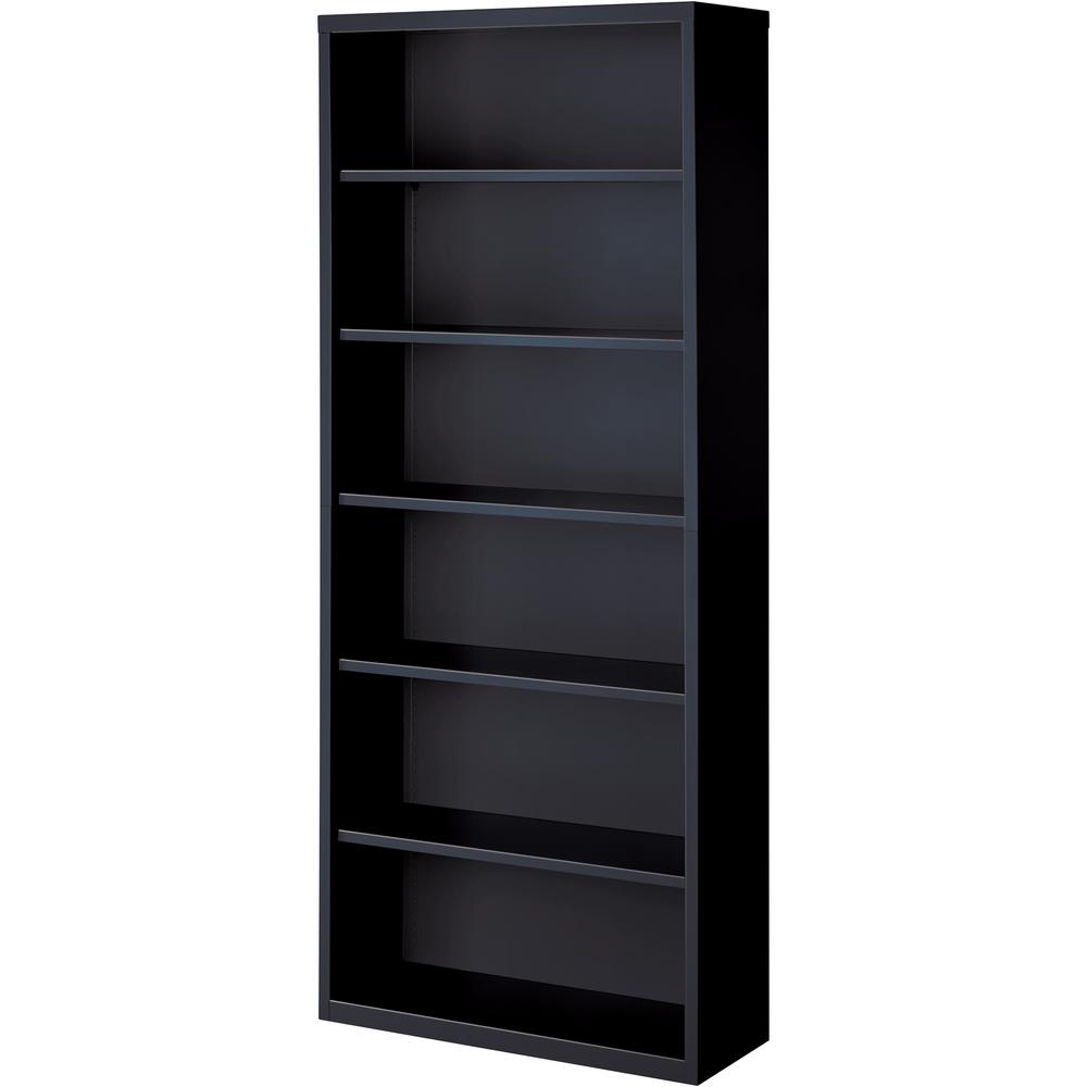 Lorell Fortress Series Bookcase - 34.5" x 13" x 82" - 6 x Shelf(ves) - Black - Powder Coated - Steel - Recycled. Picture 6
