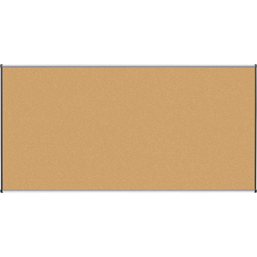 Lorell Satin-Finish Bulletin Board - 96" Height x 48" Width - Natural Cork Surface - Durable, Self-healing - Silver Anodized Aluminum Frame - 1 Each. Picture 2