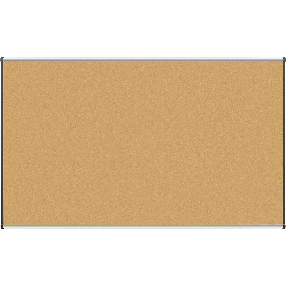 Lorell Satin-Finish Bulletin Board - 72" Height x 48" Width - Natural Cork Surface - Durable, Self-healing - Silver Anodized Aluminum Frame - 1 Each. Picture 2
