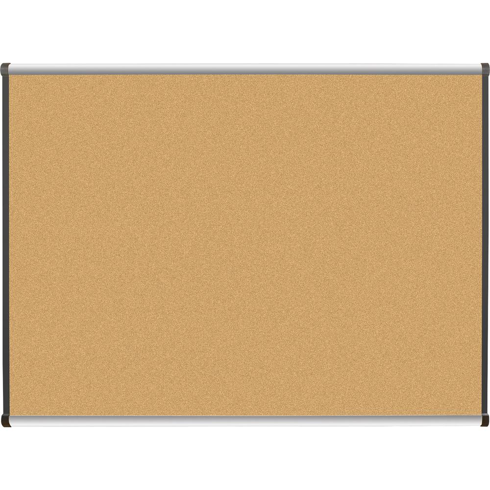Lorell Satin-Finish Bulletin Board - 48" Height x 36" Width - Natural Cork Surface - Durable, Self-healing - Silver Anodized Aluminum Frame - 1 Each. Picture 2