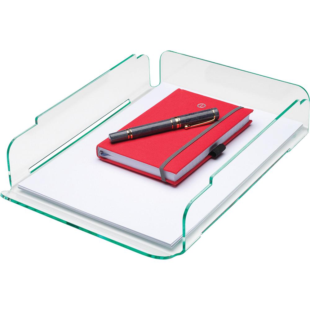 Lorell Single Stacking Letter Tray - Desktop - Durable, Lightweight, Non-skid, Stackable - Acrylic - 1 Each. Picture 8