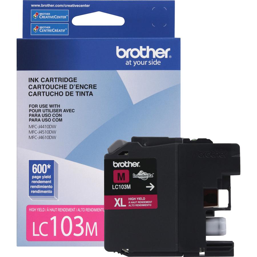 Brother Genuine Innobella LC103M High Yield Magenta Ink Cartridge - Inkjet - High Yield - 600 Pages - Magenta - 1 Each. Picture 5