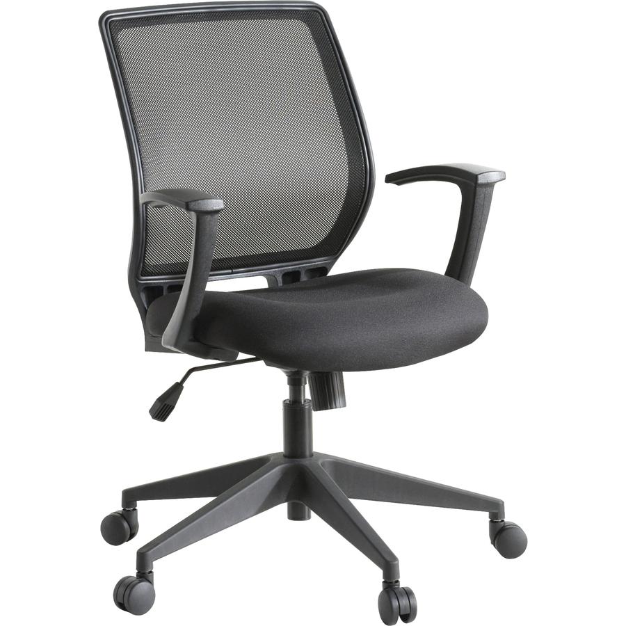 Lorell Executive Mid-back Work Chair - Black Seat - 5-star Base - Black - 1 Each. Picture 6