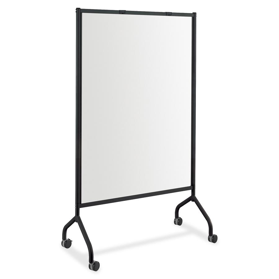 Safco Impromptu Magnetic Whiteboard Screens - White Surface - Black Steel Frame - Rectangle - Magnetic - Marker Tray, Casters - Assembly Required - 1 Each. Picture 4