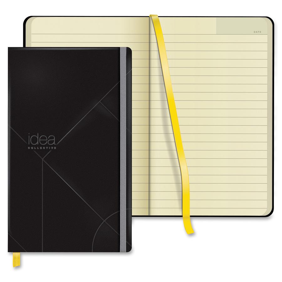 TOPS Idea Collective Wide-ruled Journal - 240 Sheets - Book Bound - 8 1/4" x 5" - 0.63" x 5"8.3" - Cream Paper - Black Cover - Durable Cover, Elastic Band, Acid-free - 1 Each. Picture 5