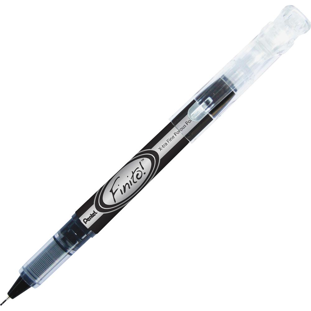 Pentel Finito! Porous Point Pens - Extra Fine Pen Point - Black Pigment-based Ink - Black Barrel - 1 Dozen. Picture 3