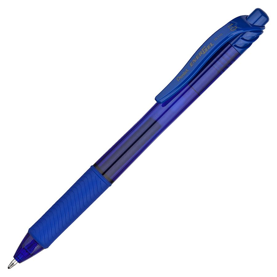 EnerGel EnerGel-X Retractable Gel Pens - Bold Pen Point - 1 mm Pen Point Size - Refillable - Retractable - Blue Gel-based Ink - Blue Barrel - Metal Tip - 12 / Box. Picture 3