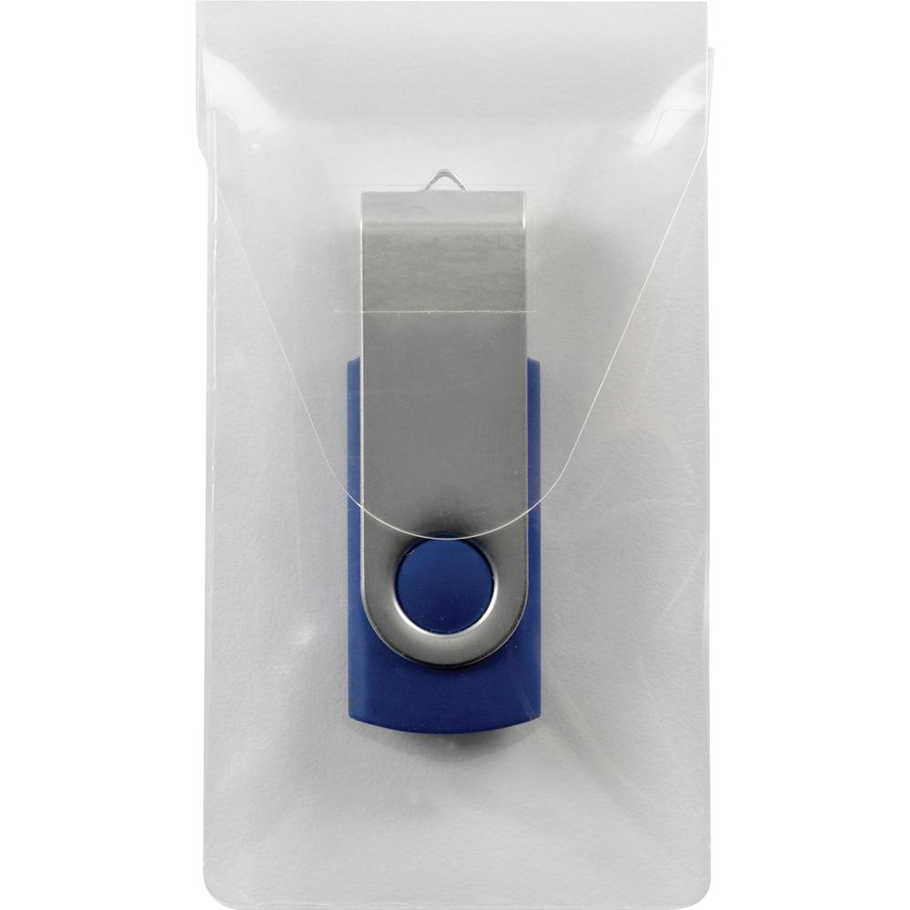 Smead Self-Adhesive USB Flash Drive Pocket - Poly - Clear. Picture 2