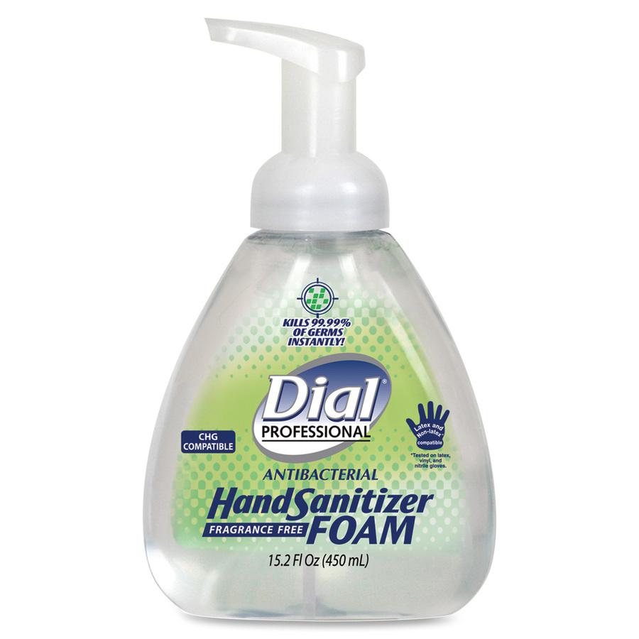Dial Professional Hand Sanitizer Foam - 15.2 fl oz (449.5 mL) - Pump Bottle Dispenser - Kill Germs - Hand - Clear - Fragrance-free - 1 Each. Picture 3