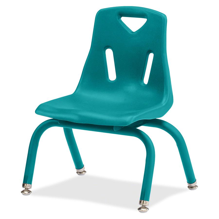 Jonti-Craft Berries Plastic Chair with Powder Coated Legs - Steel Frame - Four-legged Base - Teal - Polypropylene - 1 Each. Picture 4