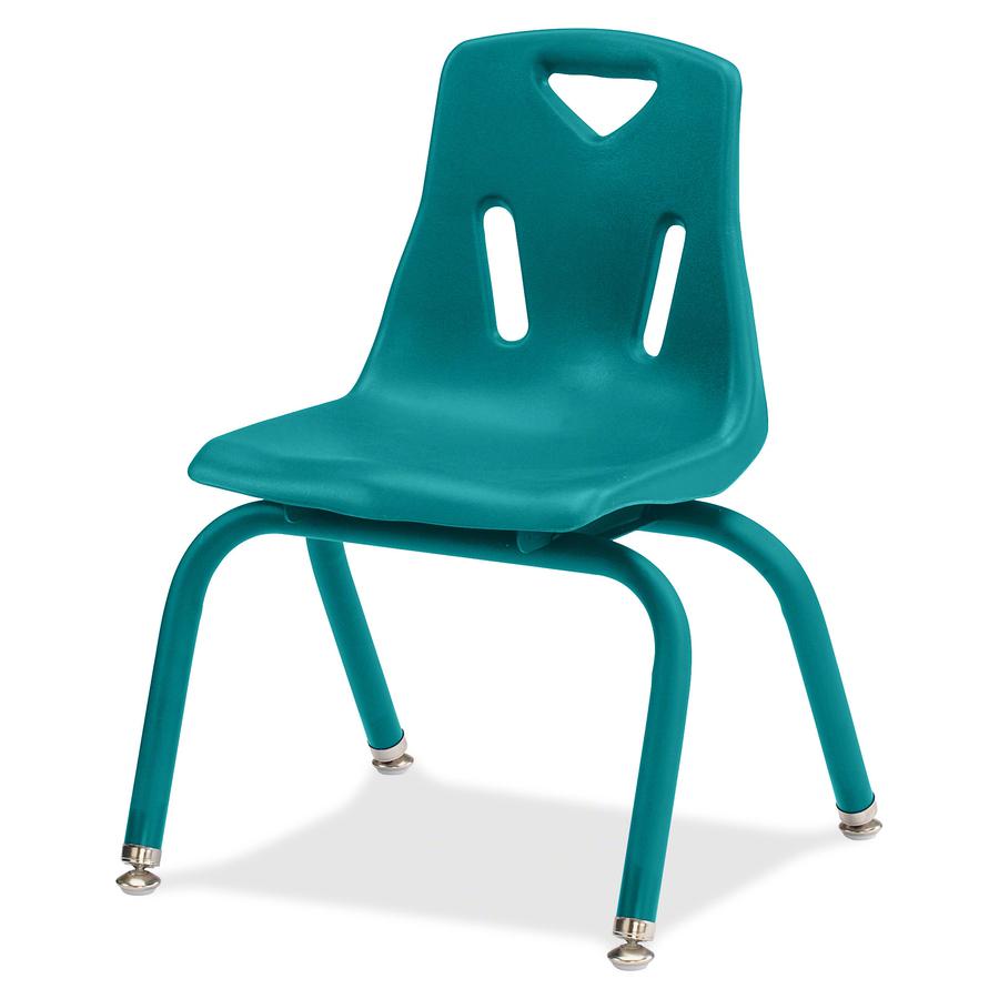 Jonti-Craft Berries Plastic Chairs with Powder Coated Legs - Teal Polypropylene Seat - Powder Coated Steel Frame - Four-legged Base - Teal - 1 Each. Picture 3