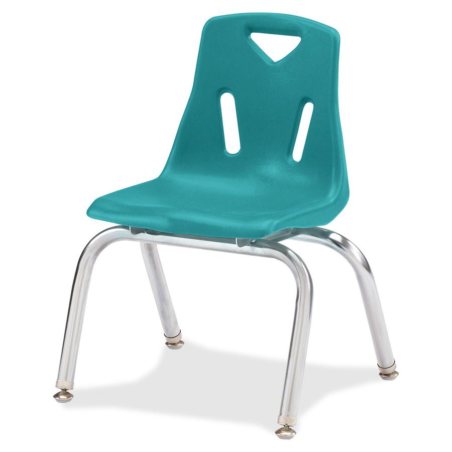 Jonti-Craft Berries Plastic Chairs with Chrome-Plated Legs - Teal Polypropylene Seat - Steel Frame - Four-legged Base - Teal - 1 Each. Picture 3