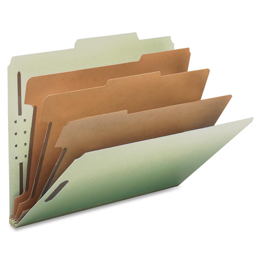 Smead 2/5 Tab Cut Letter Recycled Classification Folder - 3" Folder Capacity - 8 1/2" x 11" - 3" Expansion - 2 x 2K Fastener(s) - Top Tab Location - Right of Center Tab Position - 3 Divider(s) - Press. Picture 2