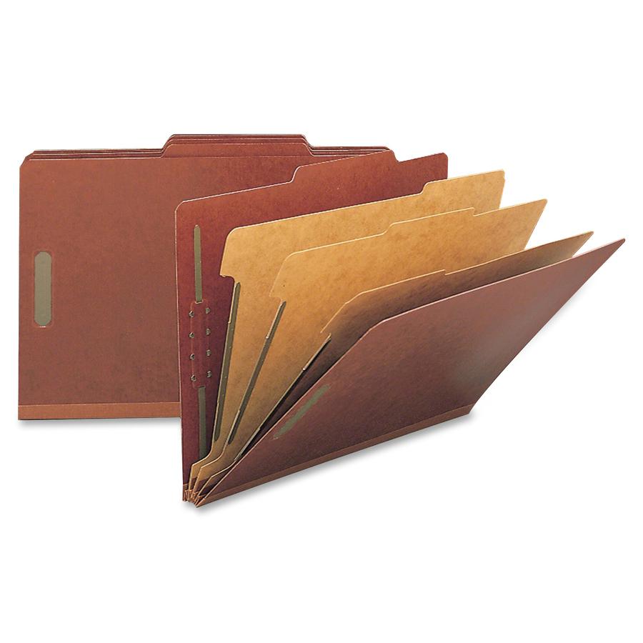Smead 2/5 Tab Cut Legal Recycled Classification Folder - 3" Folder Capacity - 8 1/2" x 14" - 3" Expansion - 2 x 2K Fastener(s) - Top Tab Location - Right of Center Tab Position - 3 Divider(s) - Pressb. Picture 2