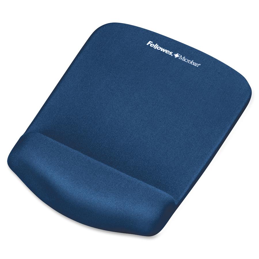 Fellowes PlushTouch&trade; Mouse Pad Wrist Rest with Microban&reg; - Blue - 1" x 7.25" x 9.38" Dimension - Blue - Polyurethane - Tear Resistant, Wear Resistant, Skid Proof - 1 Pack. Picture 4