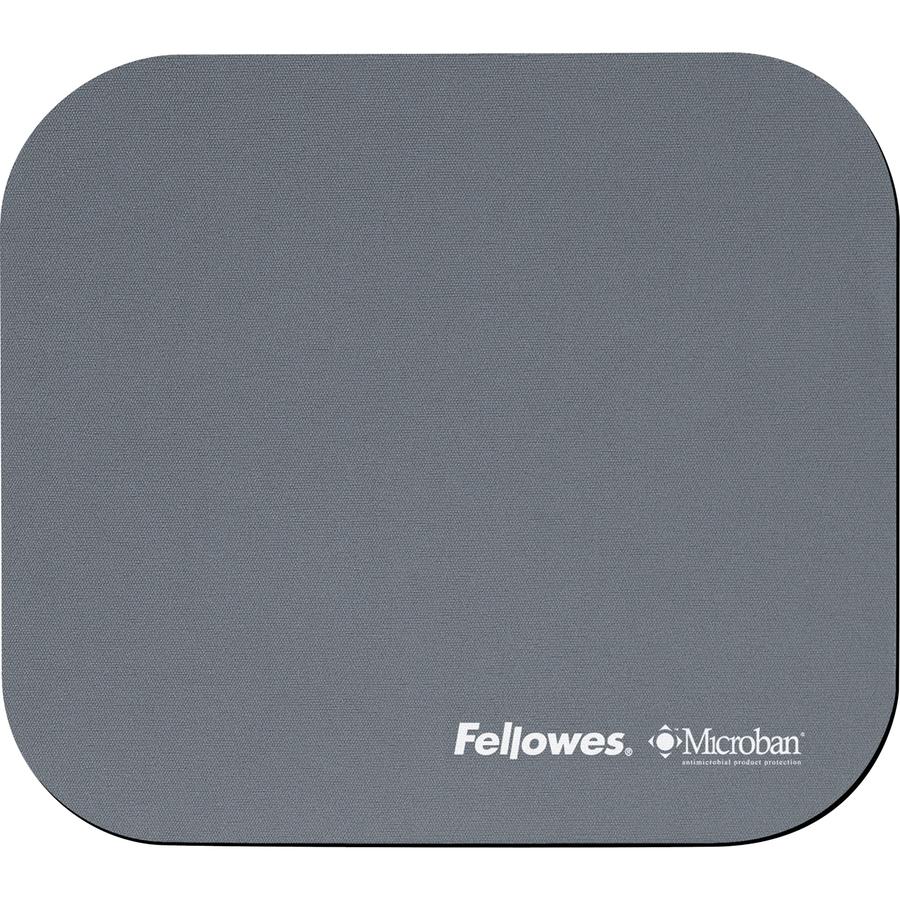 Fellowes Microban&reg; Mouse Pad - Graphite - 8" x 9" x 0.13" Dimension - Graphite - Rubber - Wear Resistant, Tear Resistant, Scratch Resistant, Skid Proof - 1 Pack. Picture 2