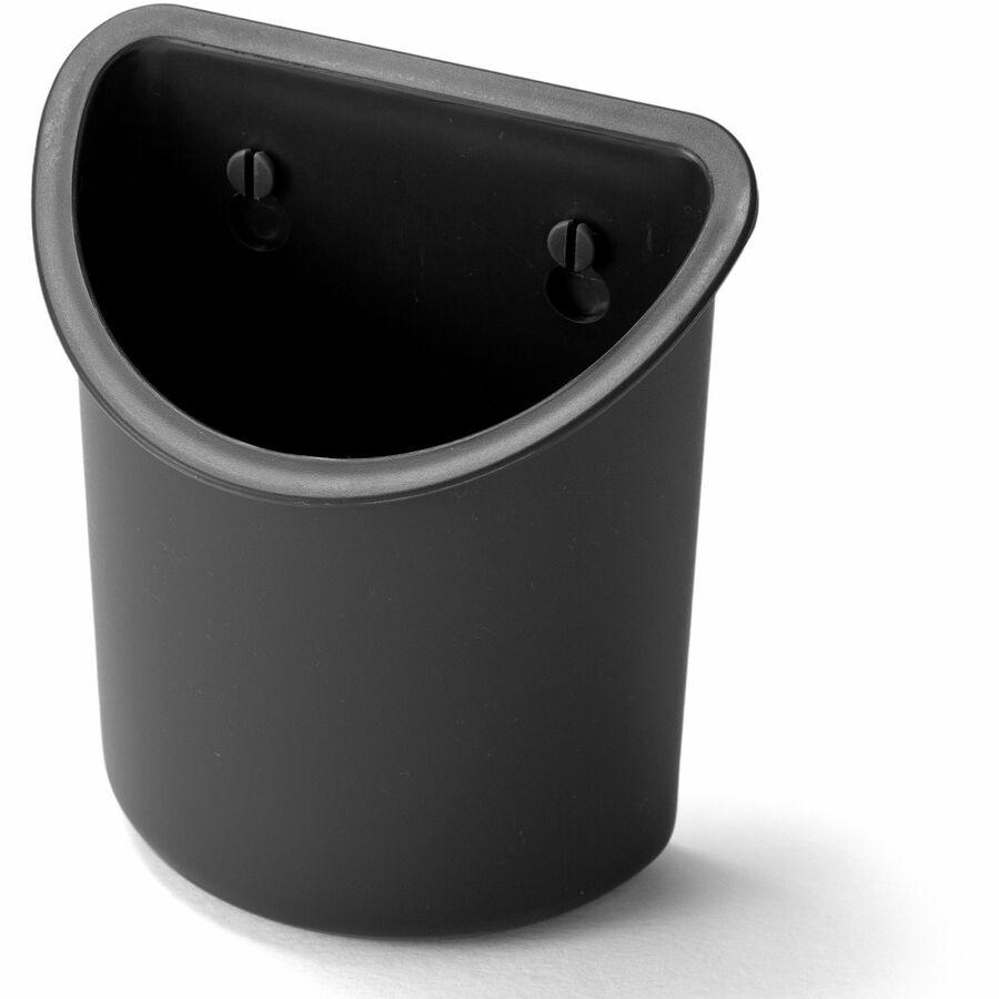 Lorell Recycled Mounting Pencil Cup - Plastic - 1 Each - Black. Picture 9