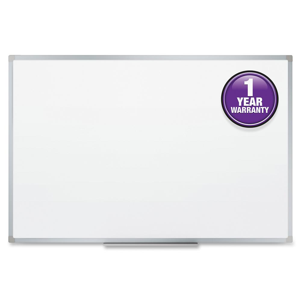 Mead Basic Dry-Erase Board - 35.9" (3 ft) Width x 23.8" (2 ft) Height - White Melamine Surface - Silver Aluminum Frame - Marker Tray - 1 Each. Picture 3
