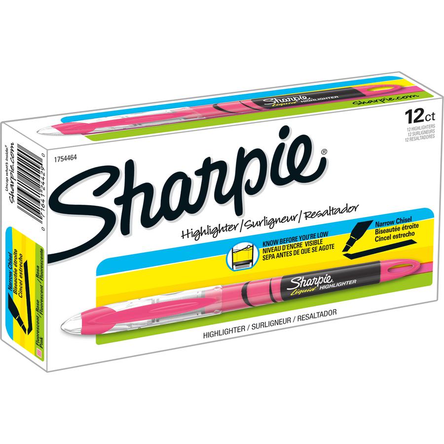 Sharpie Accent Highlighter - Liquid Pen - Micro Marker Point - Chisel Marker Point Style - Fluorescent Pink Pigment-based Ink - 1 Dozen. Picture 6