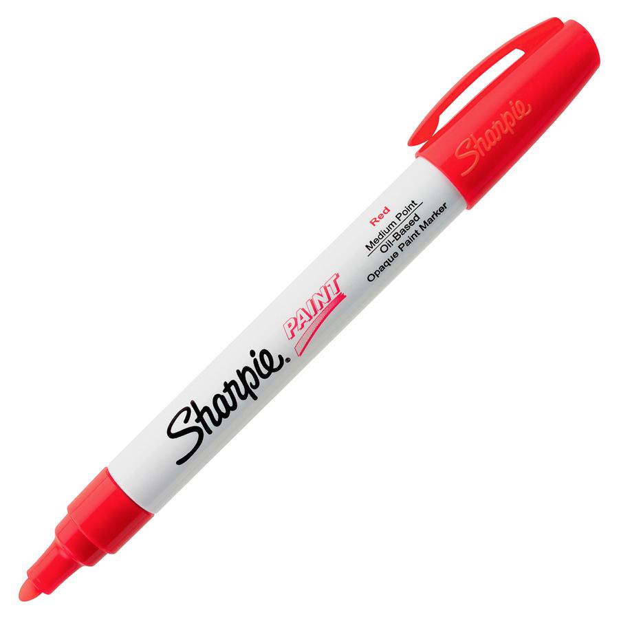 Sharpie Oil-Based Paint Marker - Medium Point - Medium Marker Point - Chisel Marker Point Style - Red Oil Based Ink - 1 Each. Picture 2