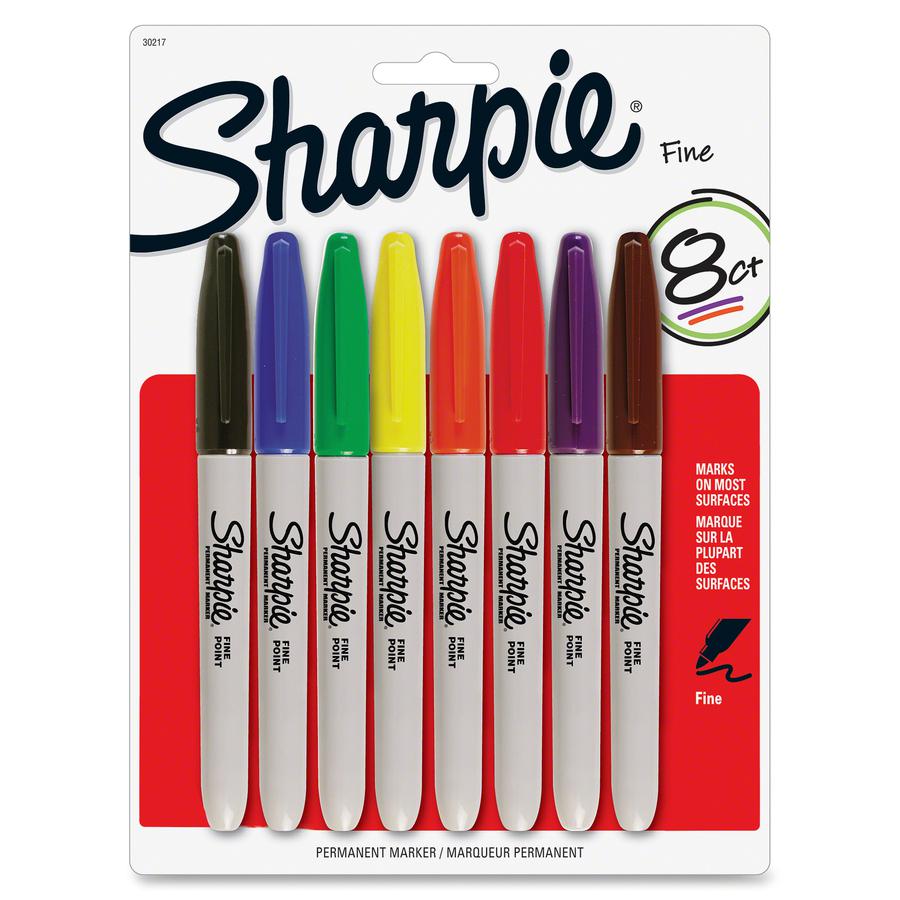 Sharpie Fine Point Permanent Marker - Fine Marker Point - Assorted Alcohol Based Ink - 8 / Pack. Picture 2