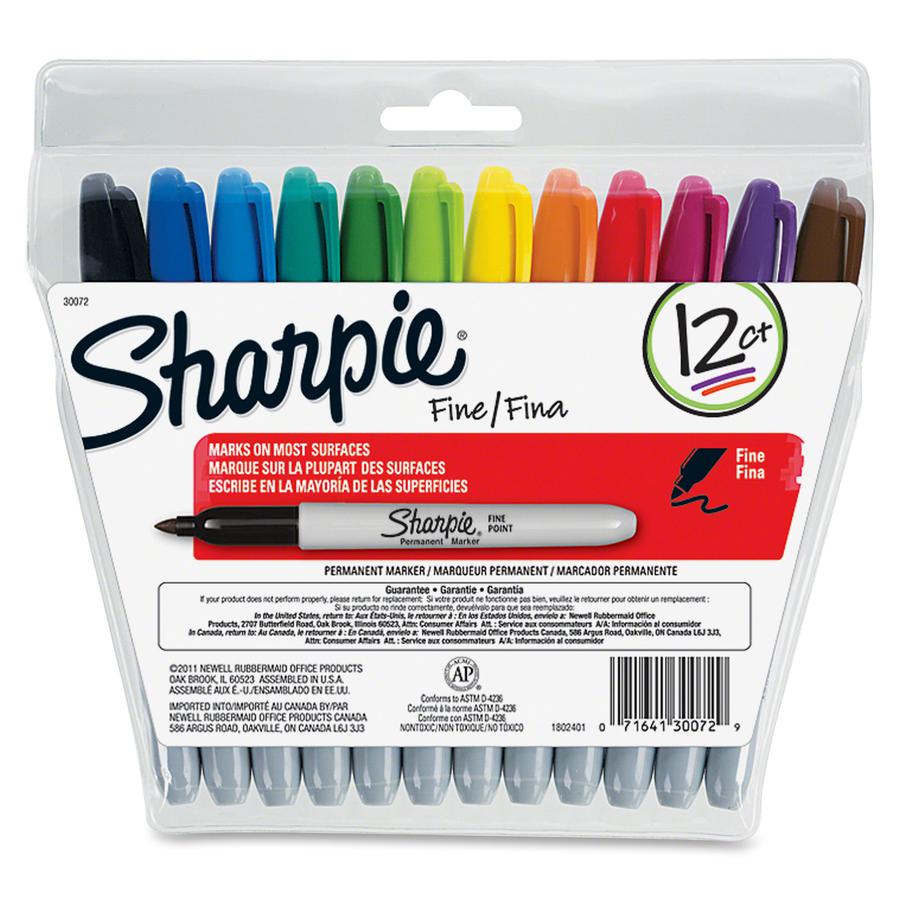 Sharpie Fine Point Permanent Marker - Fine Marker Point - Assorted Alcohol Based Ink - 12 / Set. Picture 3