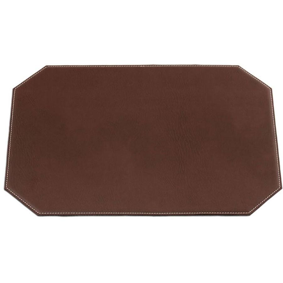 Dacasso Brown Leatherette 17" X 12" Placemat - Home, Office, Conference Room - 17" Length x 12" Width - Rectangle - Synthetic Suede, Leatherette, Synthetic Leather - Brown. Picture 3