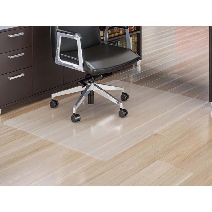 Lorell Oversized Chairmat - Hard Floor - 60" Width x 60" Depth - Square - Polycarbonate - Clear - 1Each. Picture 11