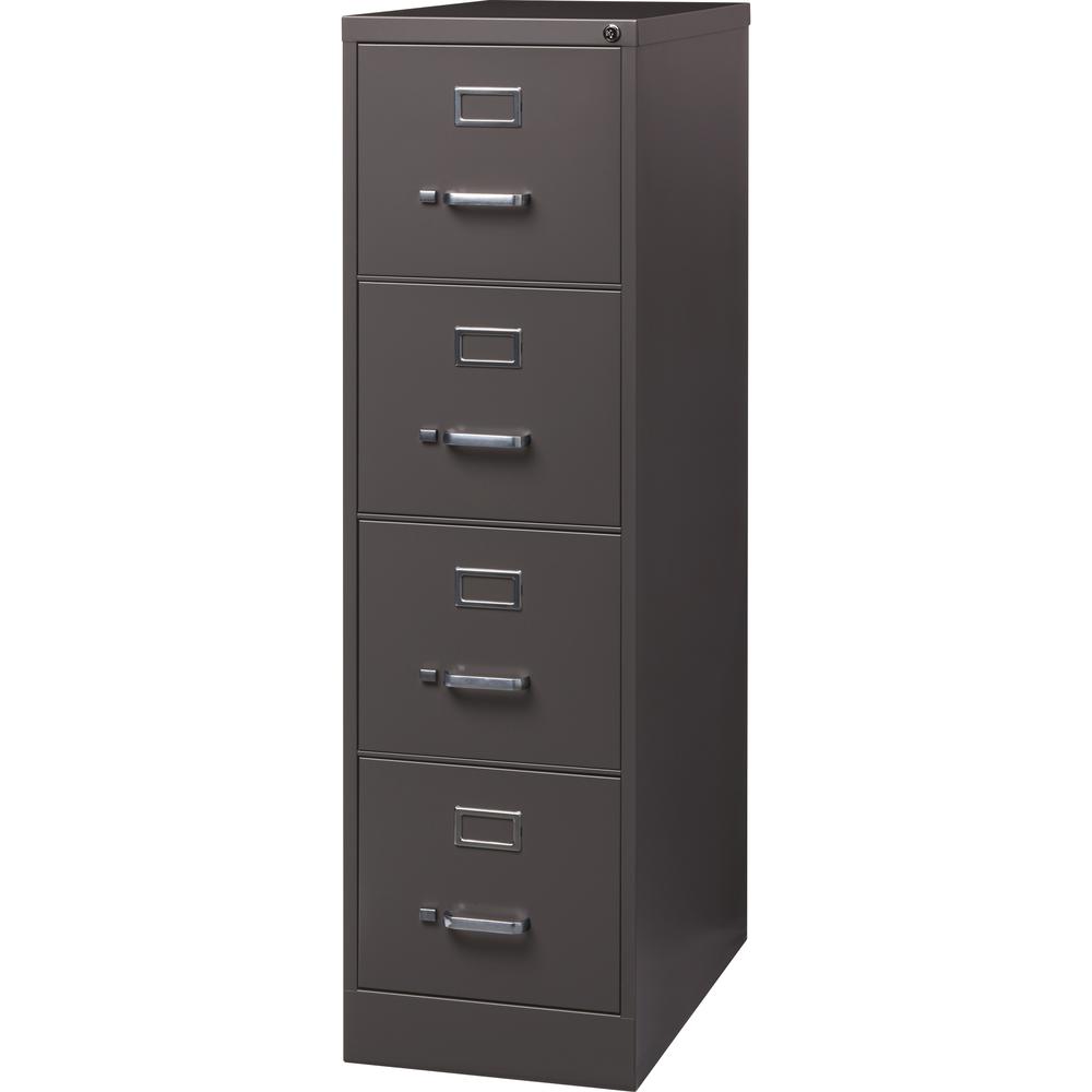 Lorell Fortress Series 26-1/2" Commercial-Grade Vertical File Cabinet - 15" x 26.5" x 52" - 4 x Drawer(s) for File - Letter - Vertical - Label Holder, Drawer Extension, Ball-bearing Suspension, Heavy . Picture 4