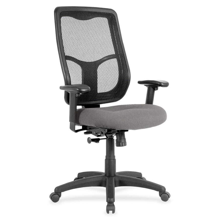 Eurotech Apollo High Back Synchro Task Chair - Pewter Fabric Seat - 5-star Base - 1 Each. Picture 2